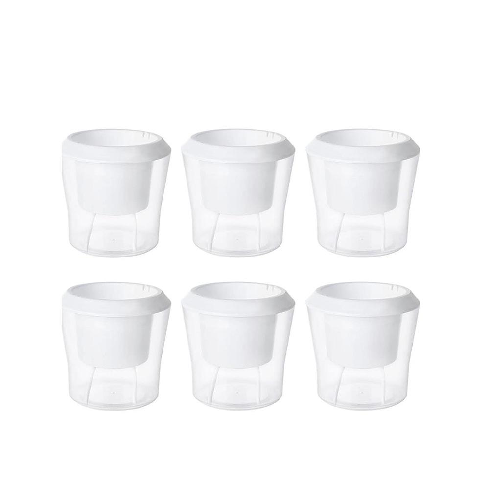 

Decorative Clear Plastic Plant Pots with Self Watering Function for Indoor Plants Includes Cotton for Moisture Control