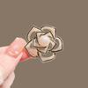 Camellia Brooch High-end Women's Pearl Brooch with Hollowed-out Design Simple Flower Pin