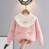 Girls' Knit Sweater with Round Neck Long Sleeve Pullover