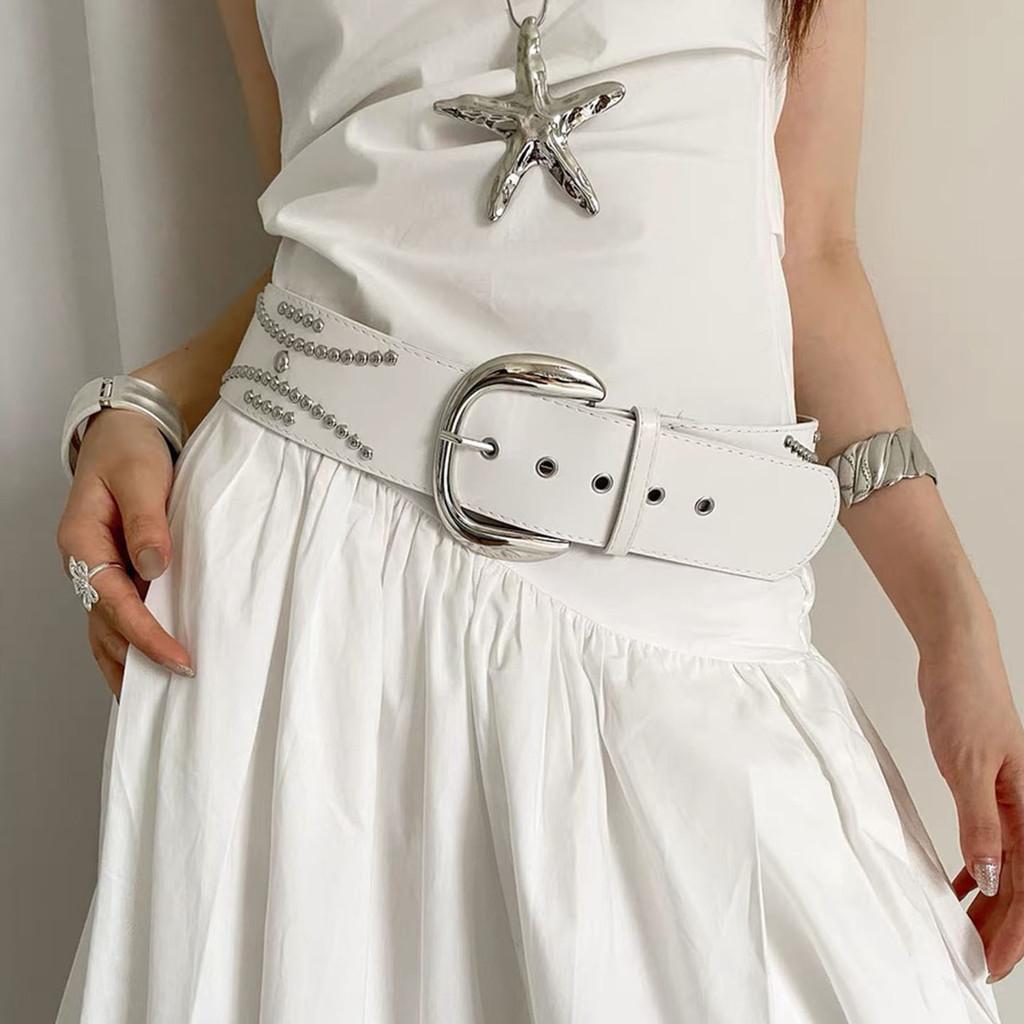 Original Design Pu Leather Belt For Women With Star Embellishments For Casual Dresses
