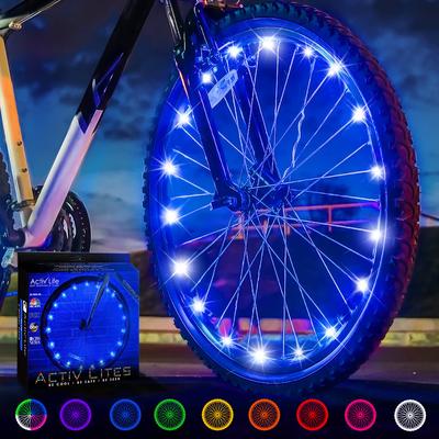 Activ Life Bicycle Spoke Light A Fun Accessory Wheel Light for Beach Mountain BMX Road Recumbent Commuter Tandem Folding and (1 Tire, Blue) - Cycling,