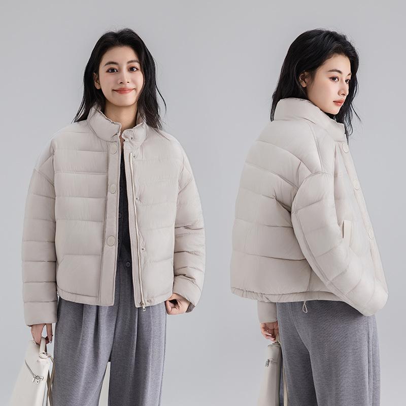 Autumn and winter light and fashionable short stand-up collar cotton-padded clothes women's winter casual versatile thin cotton women's cotton-padded