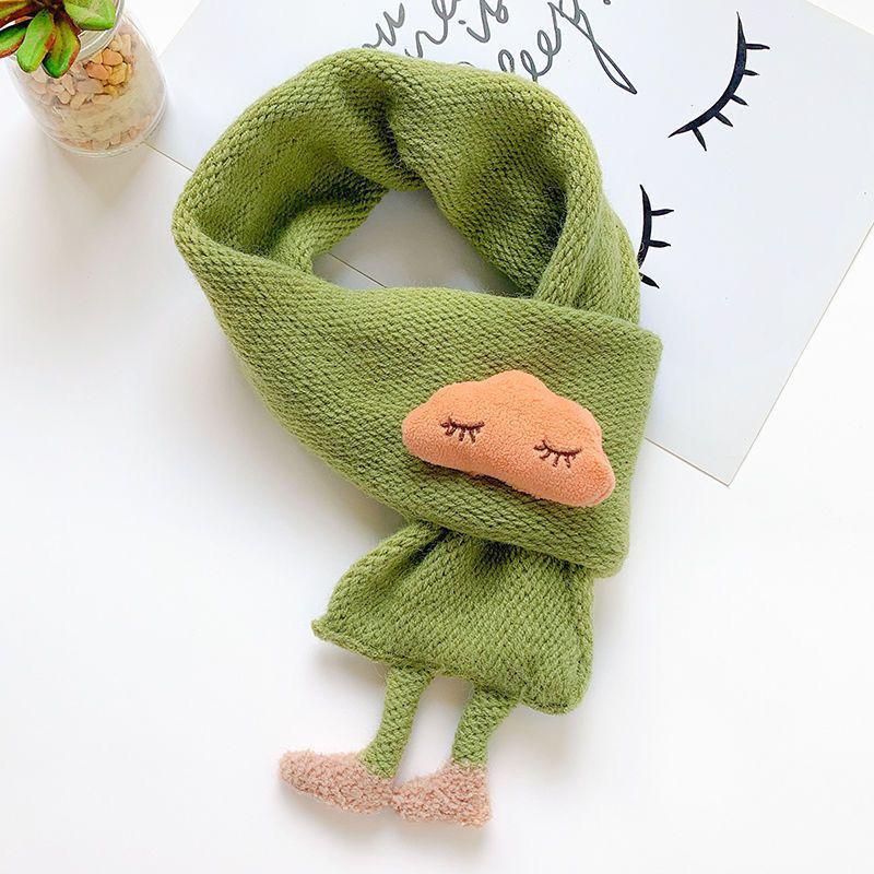 Children's Autumn Winter Cartoon Scarf - Windproof, Super Cute, Fashionable Korean Style Neck Warmer for Boys and Girls