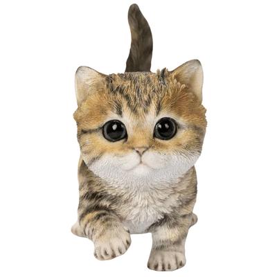 Ubia Walking Tabby Cat, 15.5 X 7.5 X 13cm, Doll Figurine, Animal Ornament, Garden Decoration, Realistic, Cute Cat, H24163