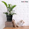 Kotarbau® 2 Pcs. Flowerpot 11.5 Cm Black Glazed Ceramic Flowerpot Grooved Flower And Herb Pot Decorative Cover Balcony Flowerpot