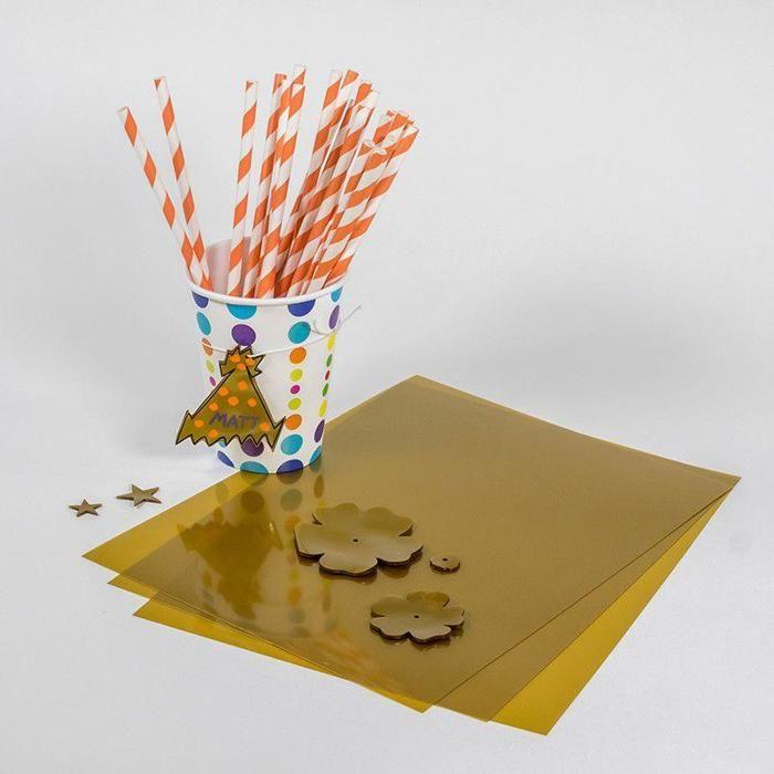Plastique fou - 7 feuilles métallisées dorées