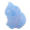 Cat Figurine Crystal Stone Carved Statue Cute Ornament for Home and Office Desk Decoration