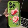 Retro peony Protect Phone Case For iPhone 16 15 Pro Max 14 13 12 11 X XS 15 14 Plus 12 13 Mini Shockproof  Trendy soft  Cover