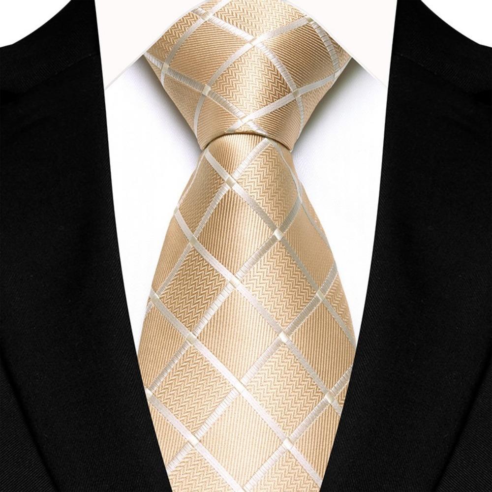 Single Color Plaid & Checks Ties 8CM Groom Jacquard New Mens Necktie  Formal Business