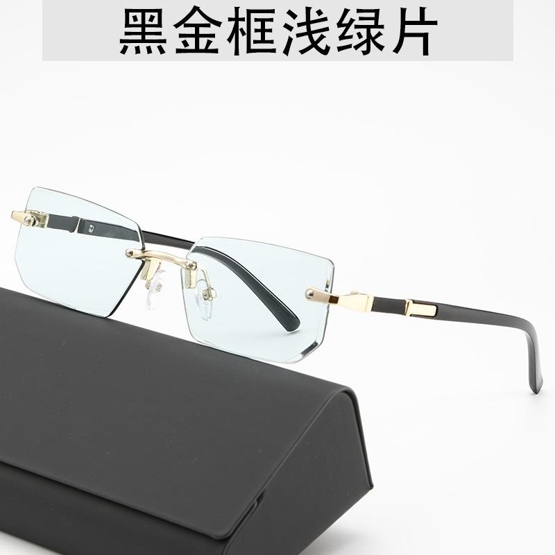 

Frameless Fashionable Cut Edge Sunglasses for Women European and American Metal Small Frame Personalized Wearing Sunglasses