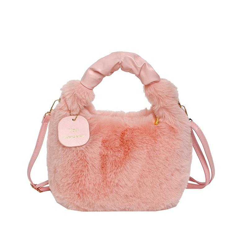 New Trendy Handbag Fashionable Texture Plush Messenger Bag Autumn and Winter Simple Niche Chain Handbag Women
