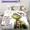 3pcs Duvet Cover Set (1*Duvet Cover + 2*Pillowcase, Without Core), The Grinch Print Soft All‑Season Bedding Set, Home Bedroom Decor Gift
