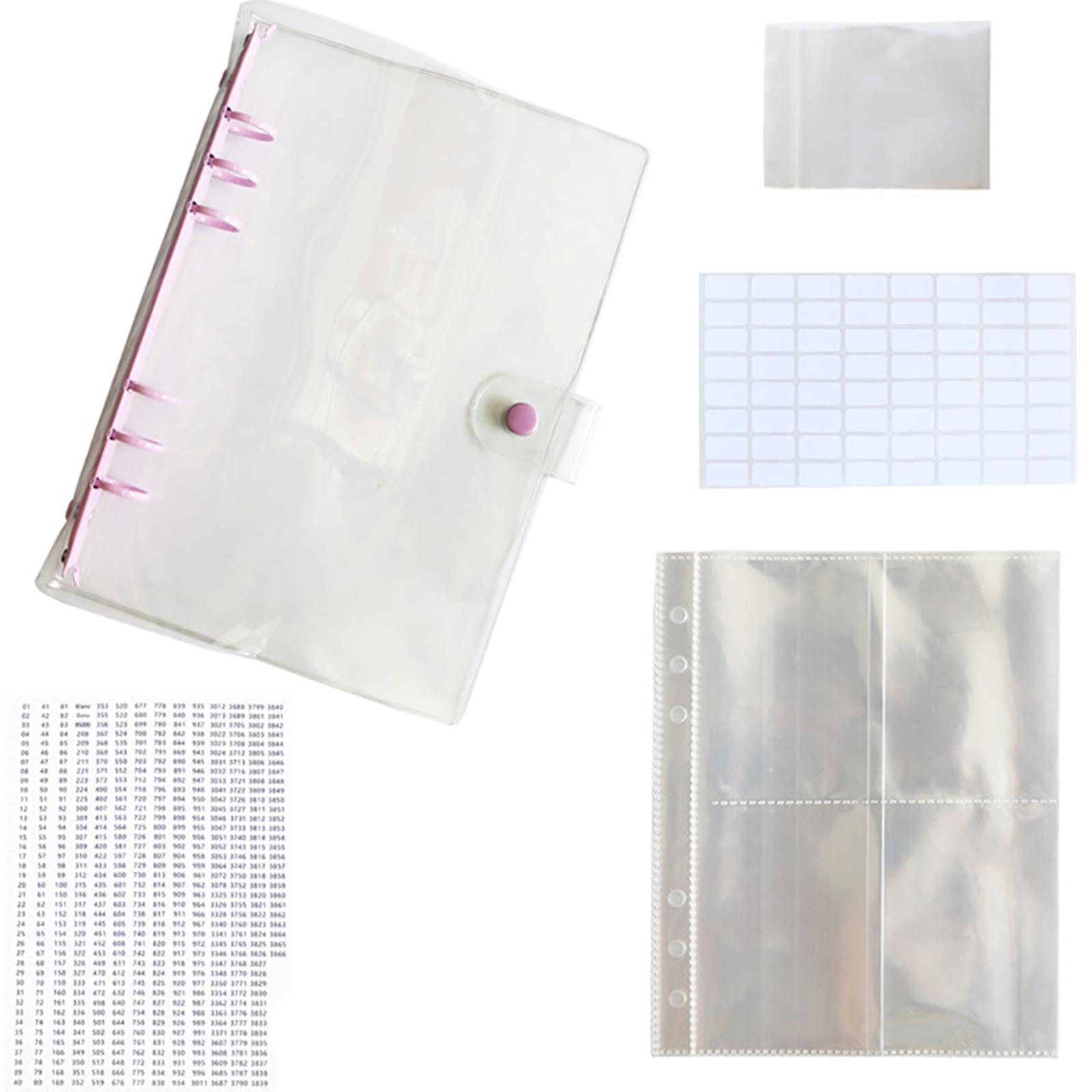 

Книга для хранения рисунков Прозрачный альбом на кольцах с листами Номера Многоразовые пластиковые пакеты для принадлежностей для алмазной мозаики фиолетовый