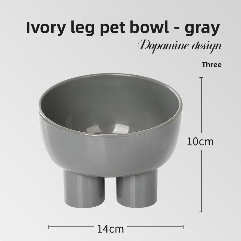

Новый макаронного цвета защита шеи для миски на ножке слона, миска для кошачьего корма, кошачья миска, противоударная миска для питомца, кухонная утварь Grey 450ml