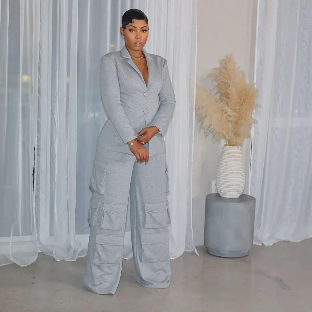 Women's Autumn Overalls: RC3316 Straight-Leg Trousers Set