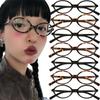 Leopard Print Oval Small Frame Glasses Retro Korean Plain Glasses Blue Light Blocking Eyeglasses Eye Protection Glassess Decor
