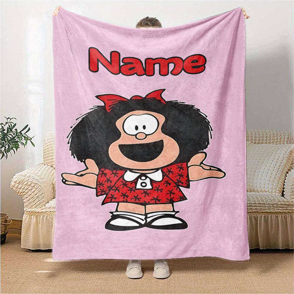Custom Name Mafalda'S Adventures Party Blanket For Couch Bed Plush Cozy Fuzzy Blanket Super Soft Warm Blankets For Fall And Winter 091626