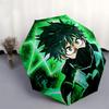 1pc My Hero Academia Green Aura Automatic Opening Closing Umbrella Portable 3-Fold Design, 8-Bone Iron Frame Outdoor Umbrella, Perfect Gift for Fans,