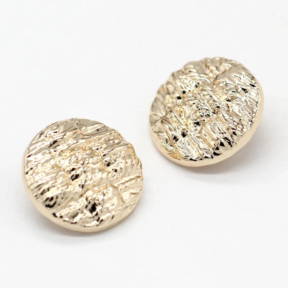 Hengc 15/18/20/23Mm Round Gold Metal Buttons For Sewing Fashion Coat Suit Handmade Decorations Diy Supplies