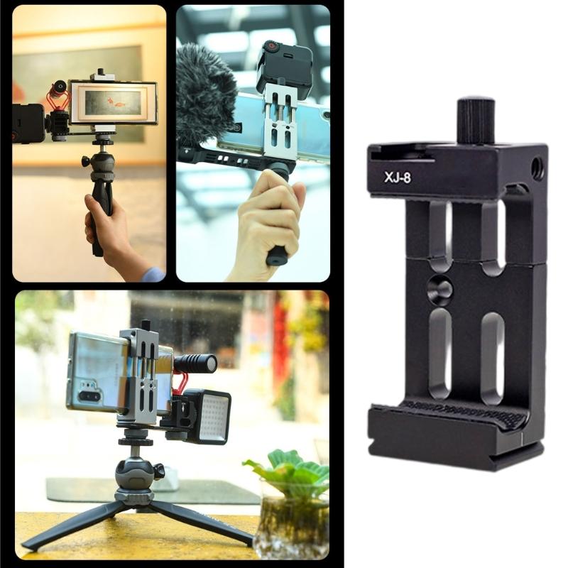 Expandable Smartphone Holder Cold Shoe Adapter Light Aluminum Construction For Camera Accessories Mounting