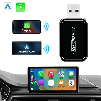 Drahtloser CarPlay Android Auto Wireless Adapter, verkabelt mit drahtloser Smart AI Box, Bluetooth-kompatibel, WiFi, 4-Core-CPU, automatische Verbindung