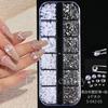 Nail Art Jewelry, Maillard Color Pearl Flat-Bottomed Diamond Steel Ball Diy Nail Jewelry Mixed