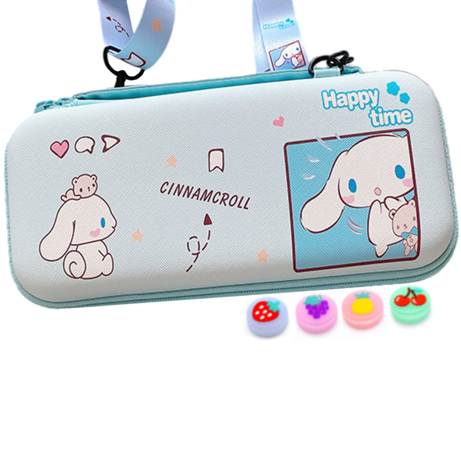 

Switch Case Protective Cover Cute Animation Character Switch Storage Bag 4pcs Thumb Caps Dustproof Stain Resistant Scratch Resistant Shockproof