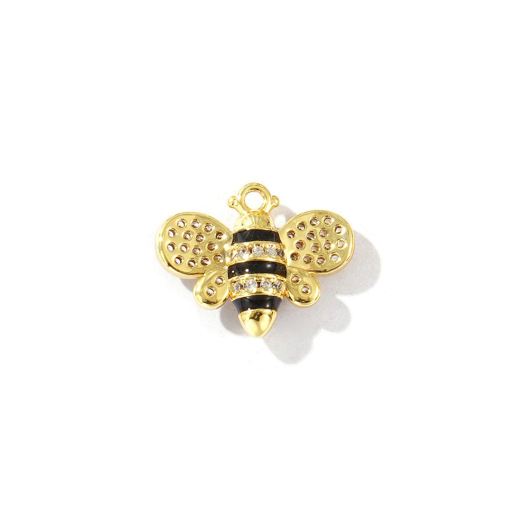 2 PCs Brass Insect Charms Multicolor 3D Clear Cubic Zirconia Cubic Zirconia Pendants For DIY Necklace Bracelet Jewelry Making