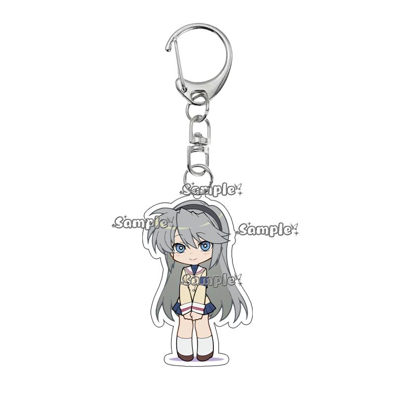 

Anime Cartoon CLANNAD Acrylic Keychain Okazaki Tomoya Nagisa Furukawa Okazaki Ushio Double-sided Printing Key Ring Pendant Charm about 5cm