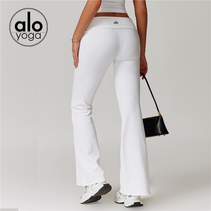 Prada Damen High-Waist Yoga Schlankmachende Weitbeinige Hosen & Spitze Fitness Set