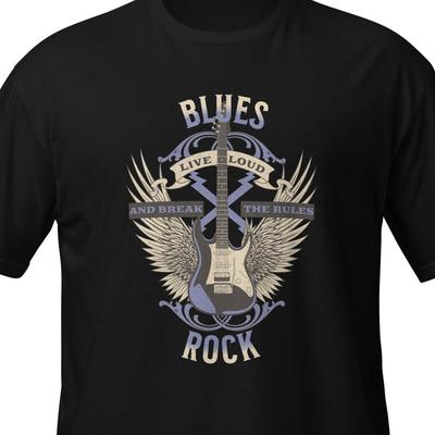 Vintage Blues Rock Guitar T-Shirt: Music Lover Gift