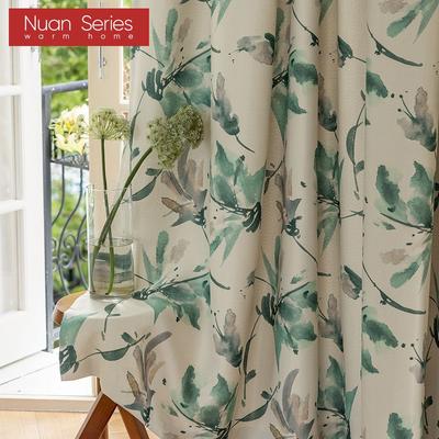 1PC Nuan Serie 70-80% Schattierung Pastoralen Stil Grüne Pflanze Gedruckt Vorhang Für Schlafzimmer Wohnzimmer Wohnkultur