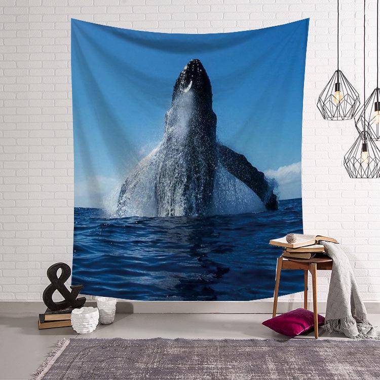 Ocean Wave Tapestry Beauty Sea Beach Big Whale Animals Tapestry Wall Hanging Tapestries Home Decor Bedroom Wall Art Tapestry