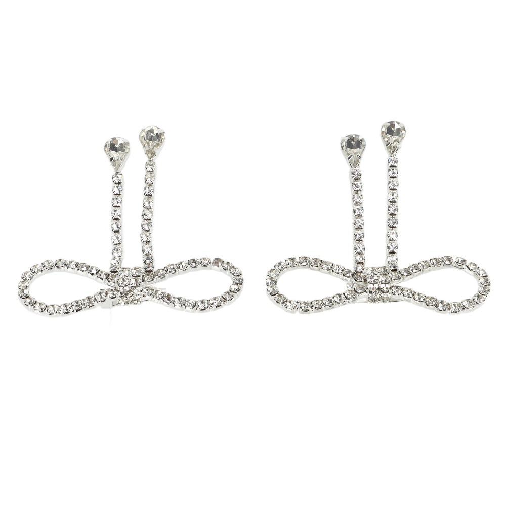2pcs Rhinestone Design Rhinestone Bow Brooch Tassel Design Tassel Brooch Pin Celebrations