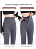 Women's Zipper Abdomen Control Shark Skin Pants: Plus Velvet, Thick Warm Button-Up Yoga Base Layer for Autumn/Winter.