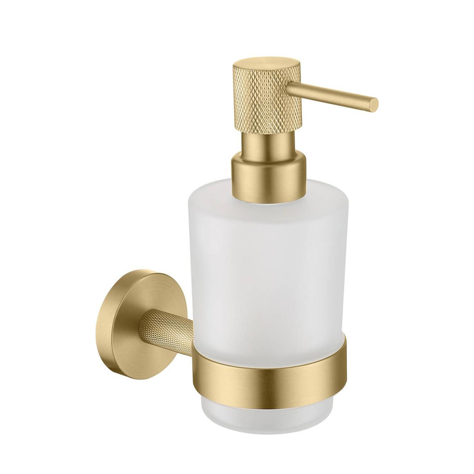 HONGDEC Luxury Wall Mounted Soap Dispenser Brushed Gold Liquid Soap Dispenser Hand Pump Soap Dispenser Bathroom
