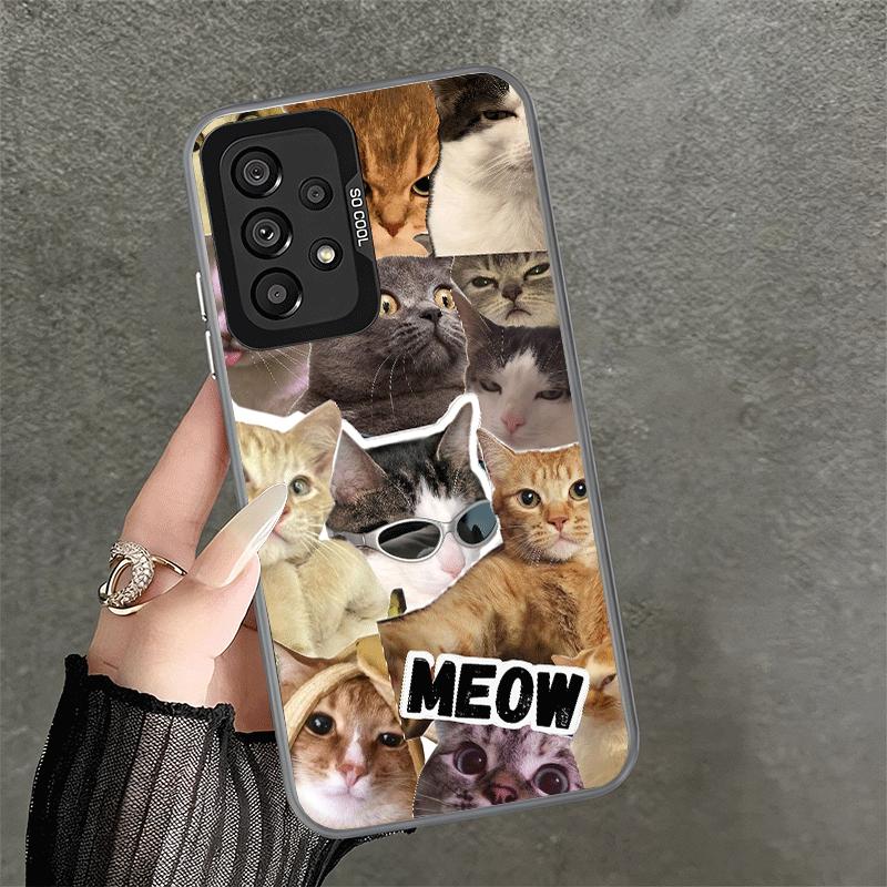 Crying Cats Combine Memes Shockproof Phone Case for Samsung A17 A16 A15 A14 A37 A57 A36 A56 A26 A35 A55 A25 A34 A54 A24 A13 A23