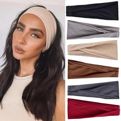 Women Solid Color Elastic Hair Bands Yoga Headband Fashion Makeup Hair Hoop Vintag Headwrap Hair Accessories