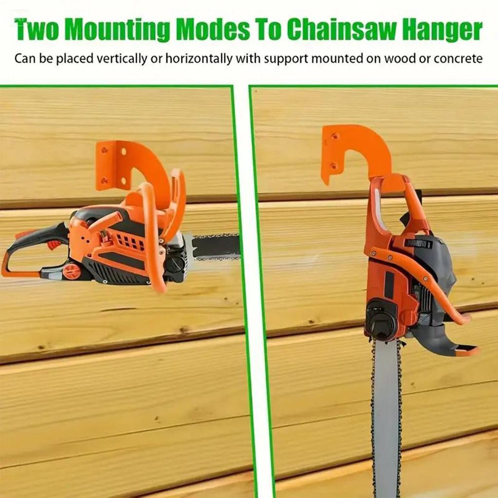 Chainsaw Wall Mount Heavy Duty Steel Rust-Resistant Chainsaw Rack Wall-Mounted For Workshop Garage Shovels Brooms Cables Hoses