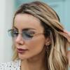 Cheetah Frameless Retro Square Sunglasses for Men & Women - Leopard Metal Design 2572