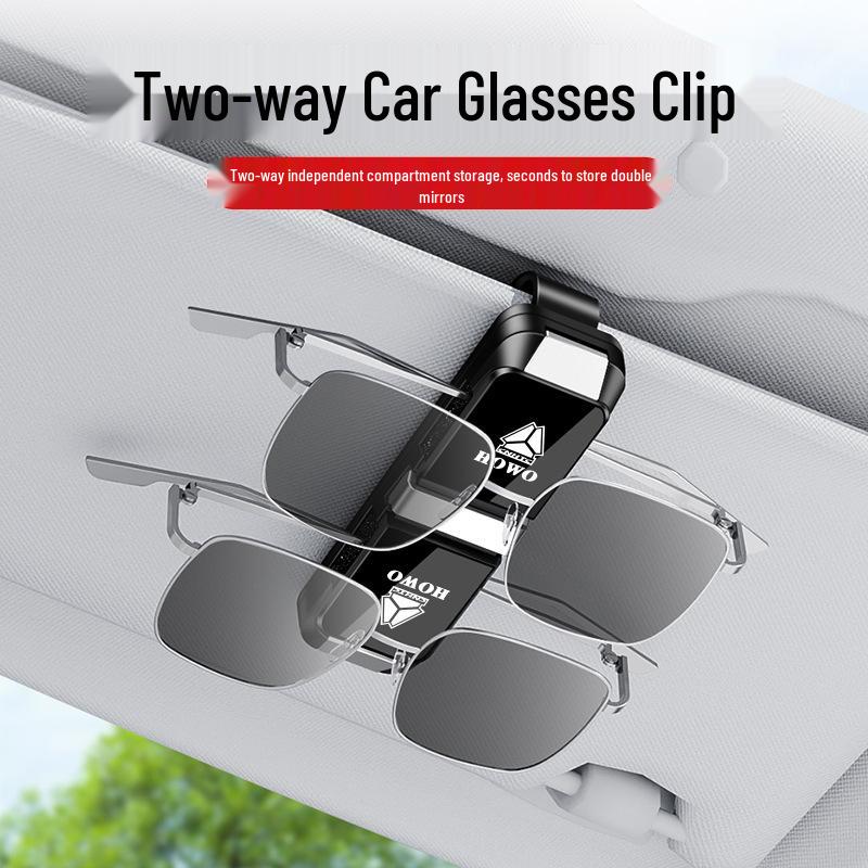 Howo Twee-weg Auto Bril Clip & Zonneklep Opberging TS7