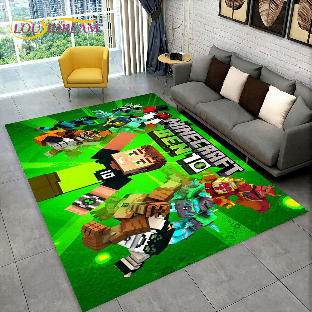 3D MC Sandbox Games Gamer Cartoon Area Rug,Carpet Rug for Living Room Bedroom Sofa Doormat Decoration,kids Non-slip Floor Mat
