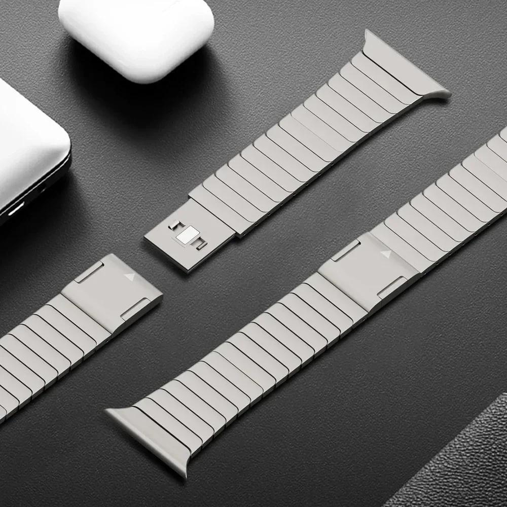 Magnetic Metal Band for Apple Watch Ultra2 49mm Series 10 46mm Stainless Steel Strap for Series 9 8 7 6 5 4 SE 45mm 44mm Correa