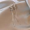 Zircon knotted tassel stud earrings fashion trend long earrings earrings women