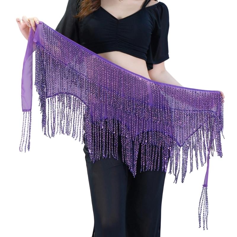 

Professional Grade Belly Dance Hip Scarf Lightweight Polyester Fabric for Comfortable Extended Dance Practice фіолетовий/глибокий