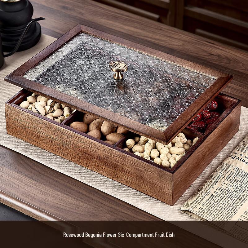 Chinese Light Luxury Wooden Snack & Candy Tray