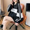 Plus Size Women Polo Collar Long Sleeve Sweatshirt Spring Autumn Loose Casual Zipper Hoodie Oversized Pullover Tops