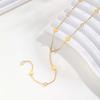 Classic Cross Zircon Y-shaped Necklace for Women,Butterfly Heart Shaped Choker Necklaces,Gold Color Stainless Steel Jewelry Gift
