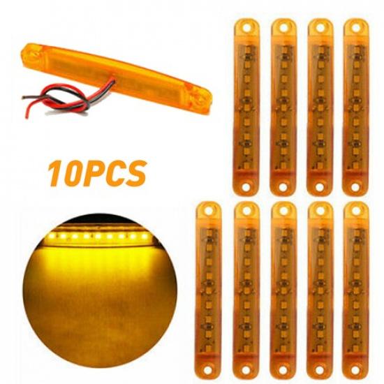 10x Yellow LED Clearance Light Truck Trailer Amber Side Marker Lights Waterproof