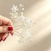 New Bridal Headgear Disc Hair Hairpin, White Shell Petal Handmade Pearl Crystal Hairpin Decoration